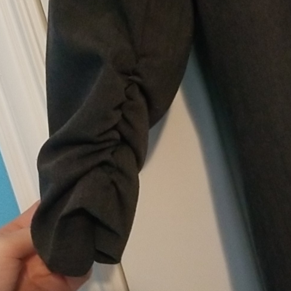 Gray Half Sleeve Scrunched Blazer - image 2